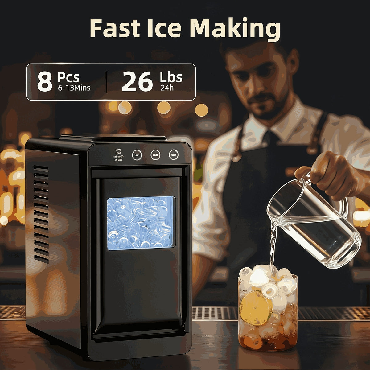ice makers countertop 26lbs in 24hrs portable ice maker