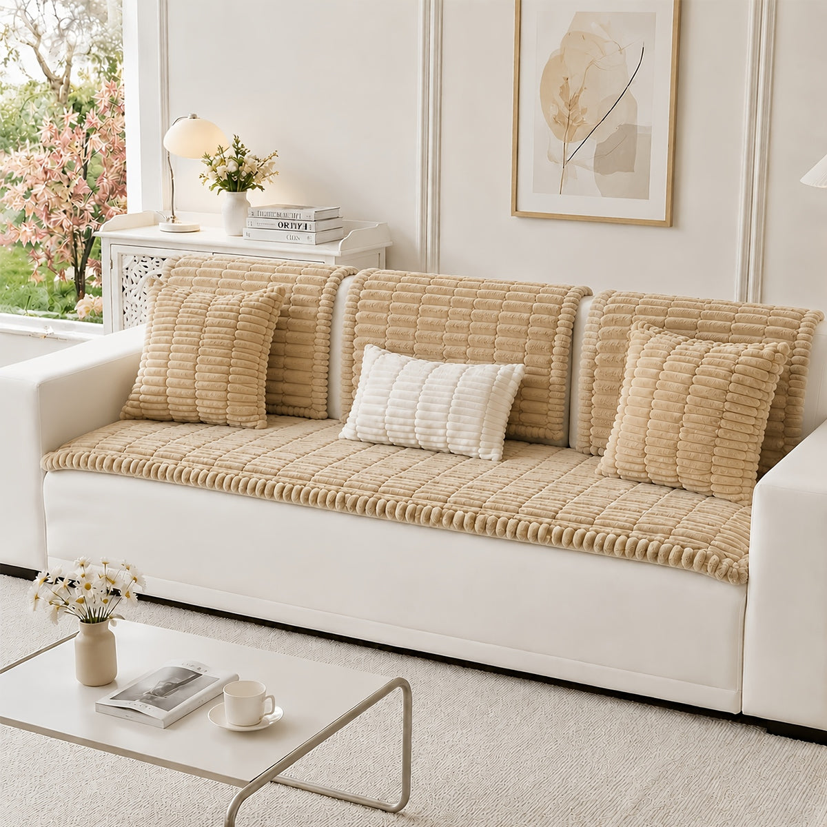1  quilted thick sofa cushion bohemian style removable