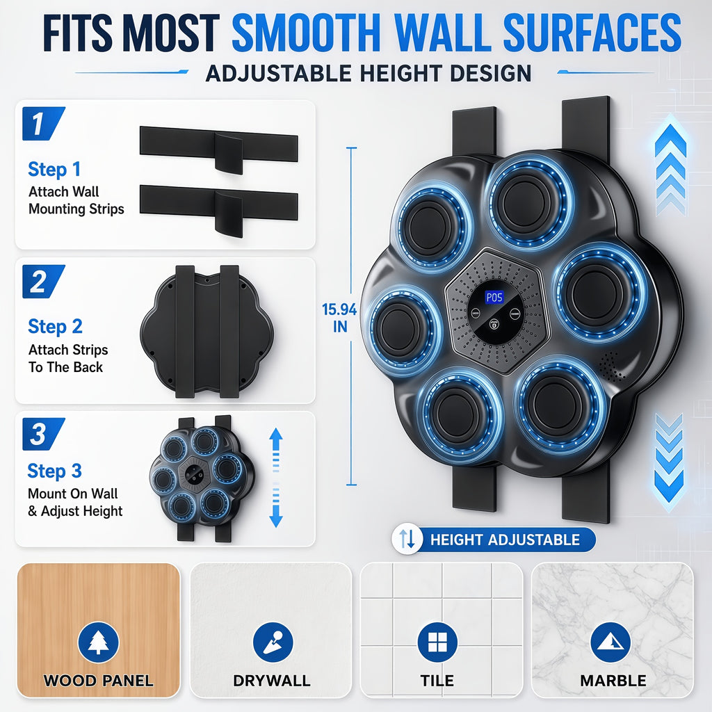 music boxing wall mounted trainer gloves interactive punch