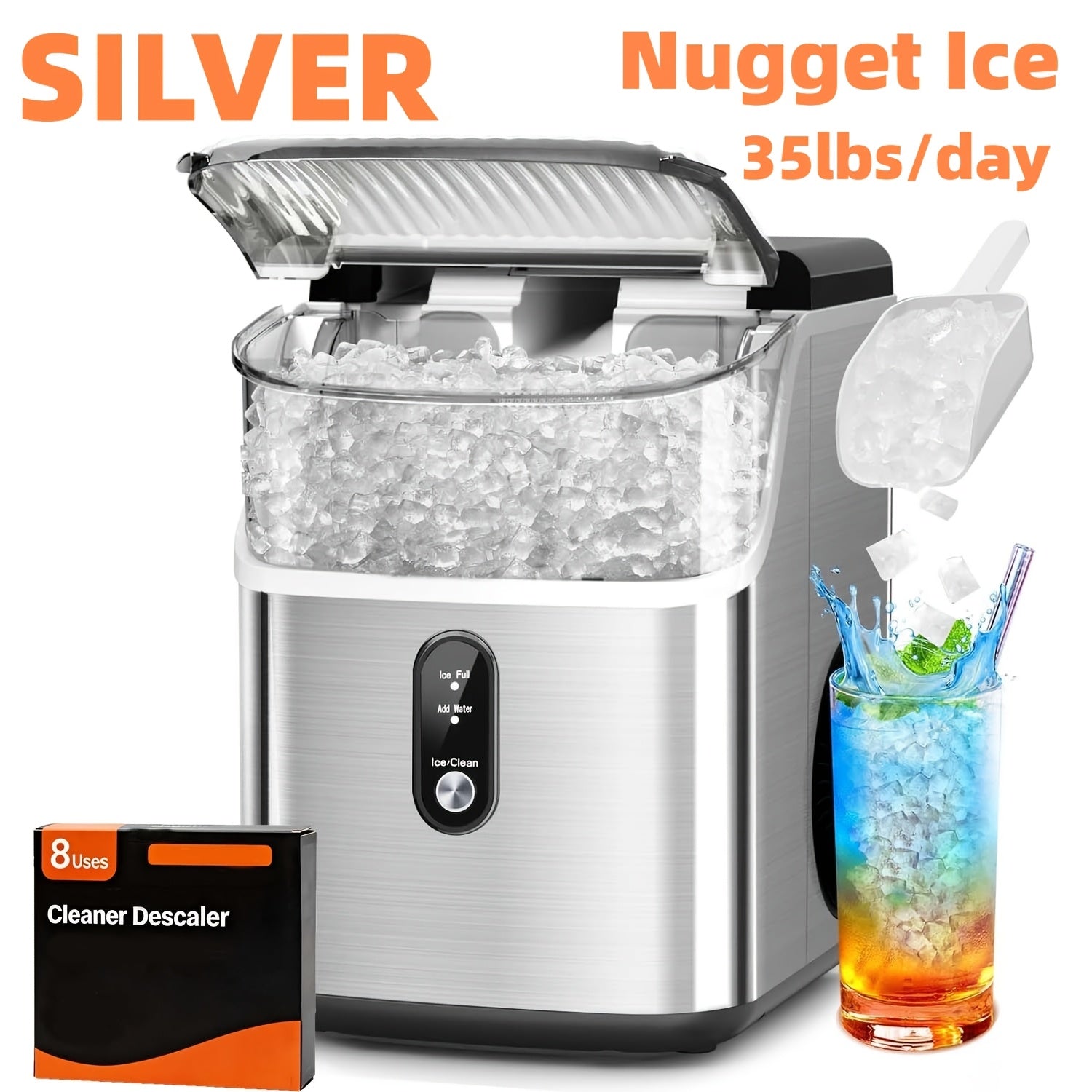 ice makers countertop 26 lbs day 35lbs day pebble ice