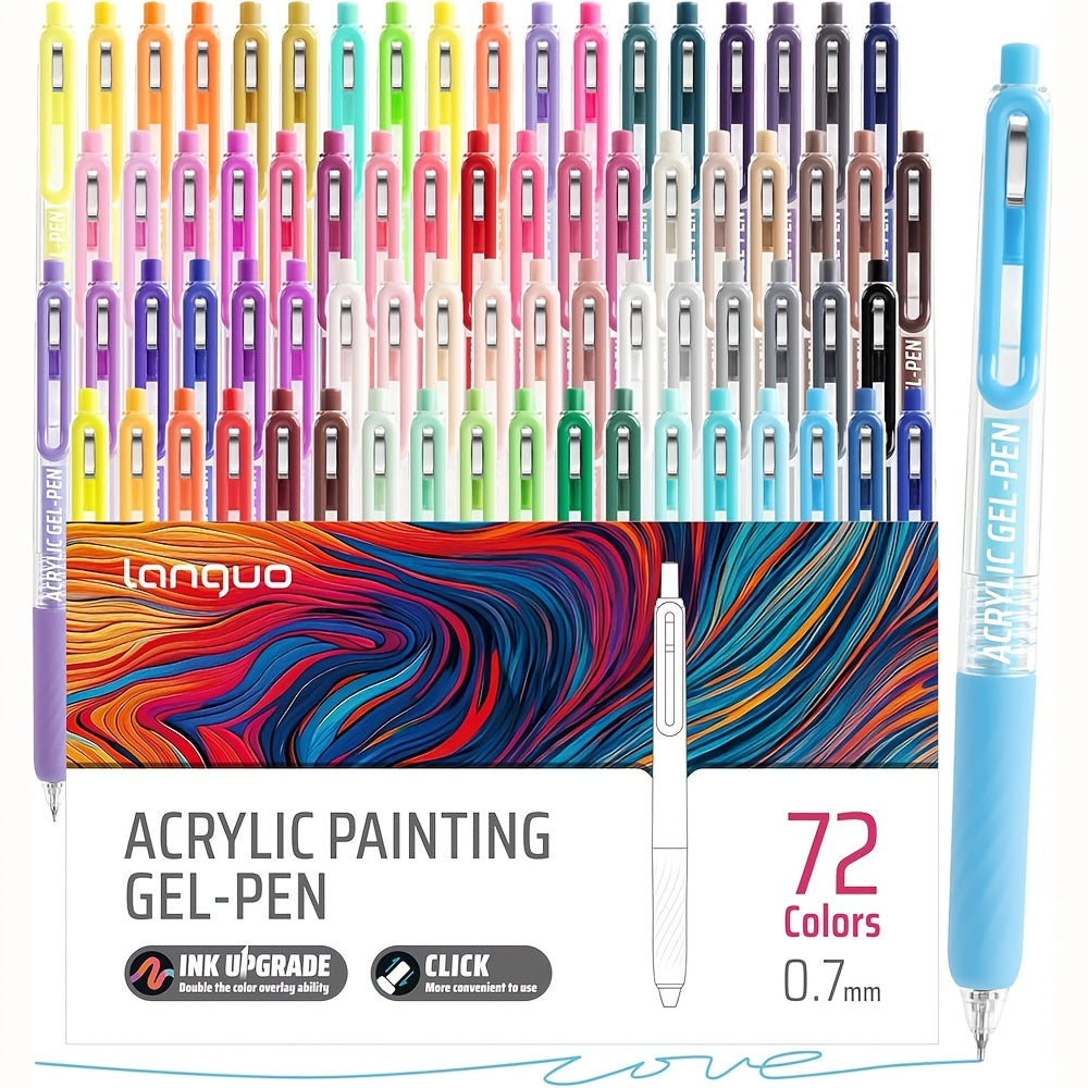 colored pens set 72 colors retractable gel pens 0 7mm fine