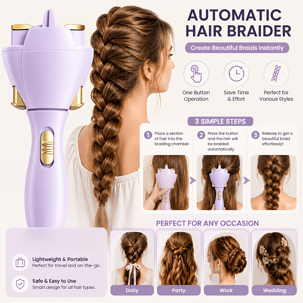 automatic hair braider portable electric hair braiding tool