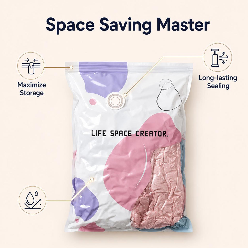 3pcs pump free vacuum storage bags large cubic vacuum