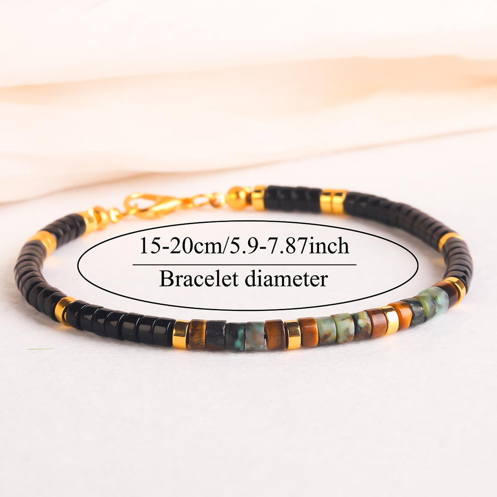 african agate tigers eye obsidian bead   bracelet