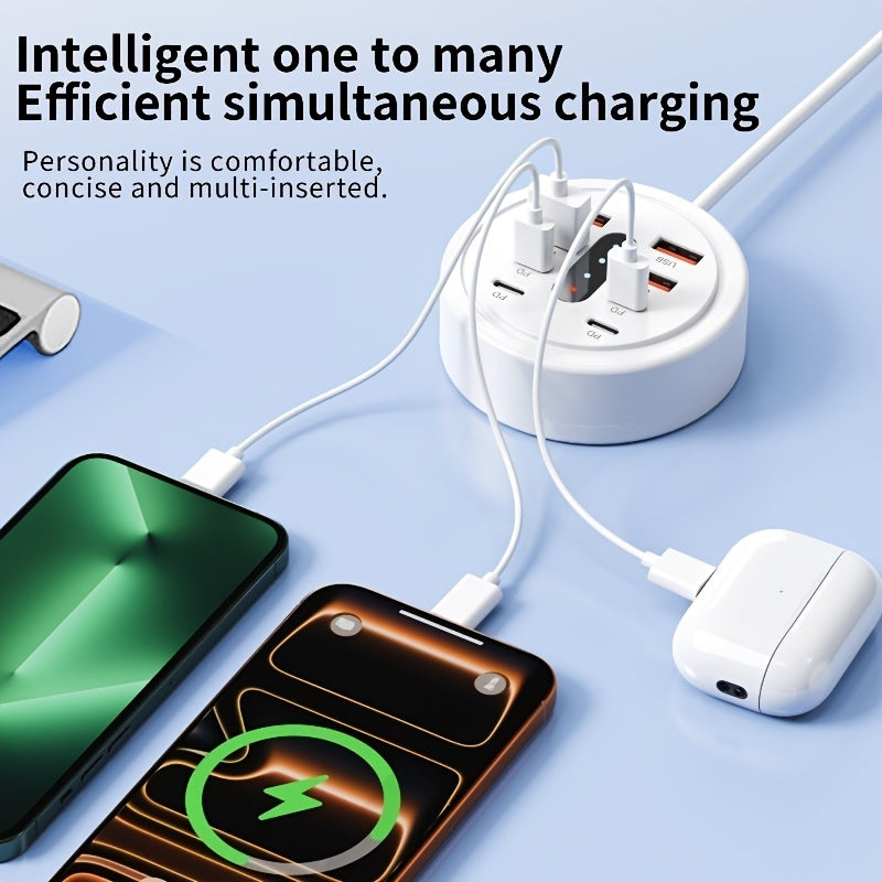 8 in   66w round usb c fast charger   4pcs usb