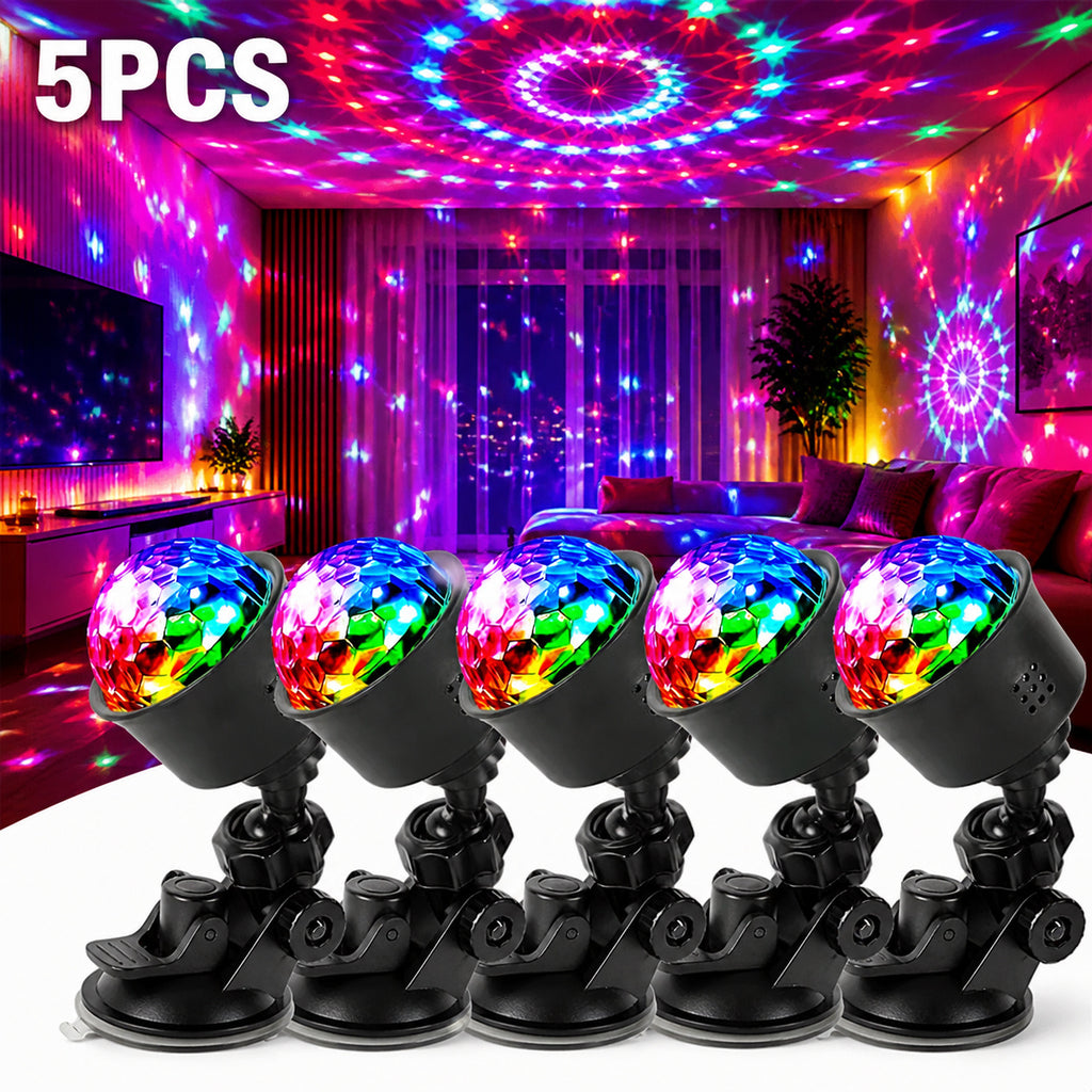 5 7pcs rgb rotating led dance lights usb plug in disco ball