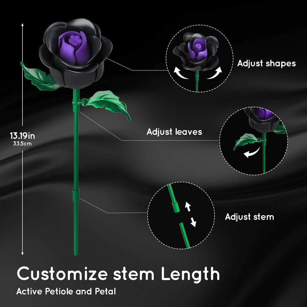 set building blocks featuring black roses part a botanical