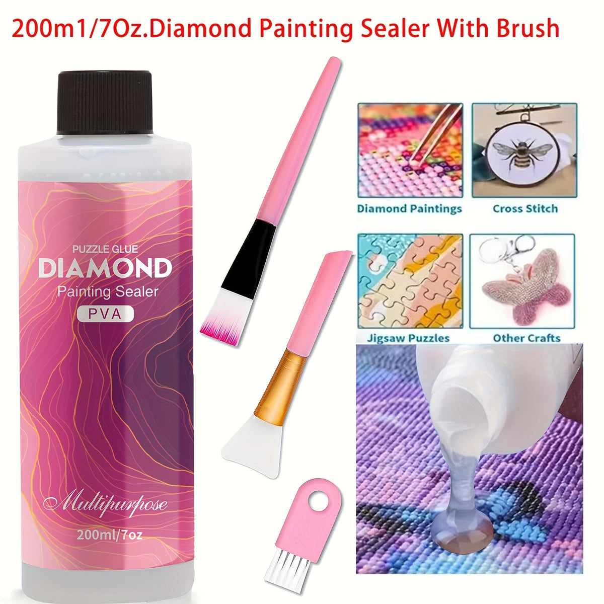diamond painting sealer 60ml 200ml brush polyvinyl alcohol