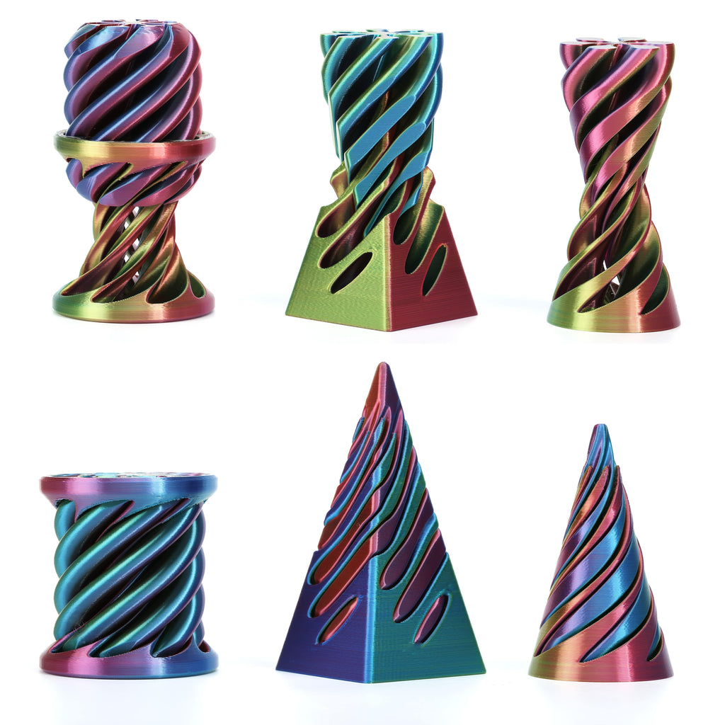 3 piece decorative set spiral pyramid shaped desk ornaments