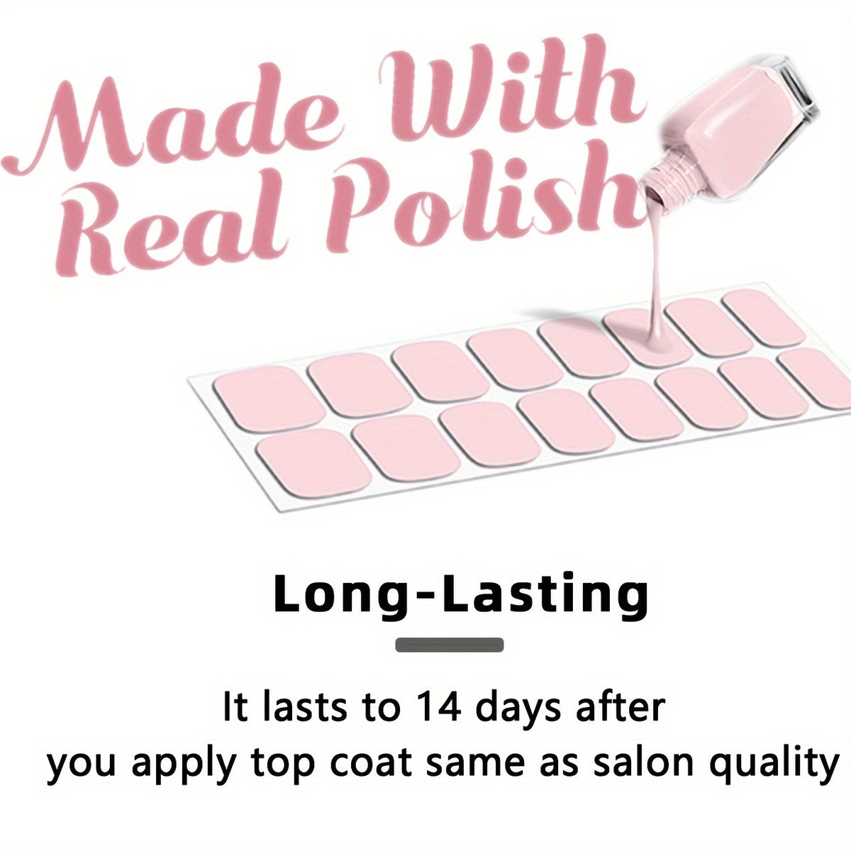 8 sheets nail full wraps nail polish strips pink nail