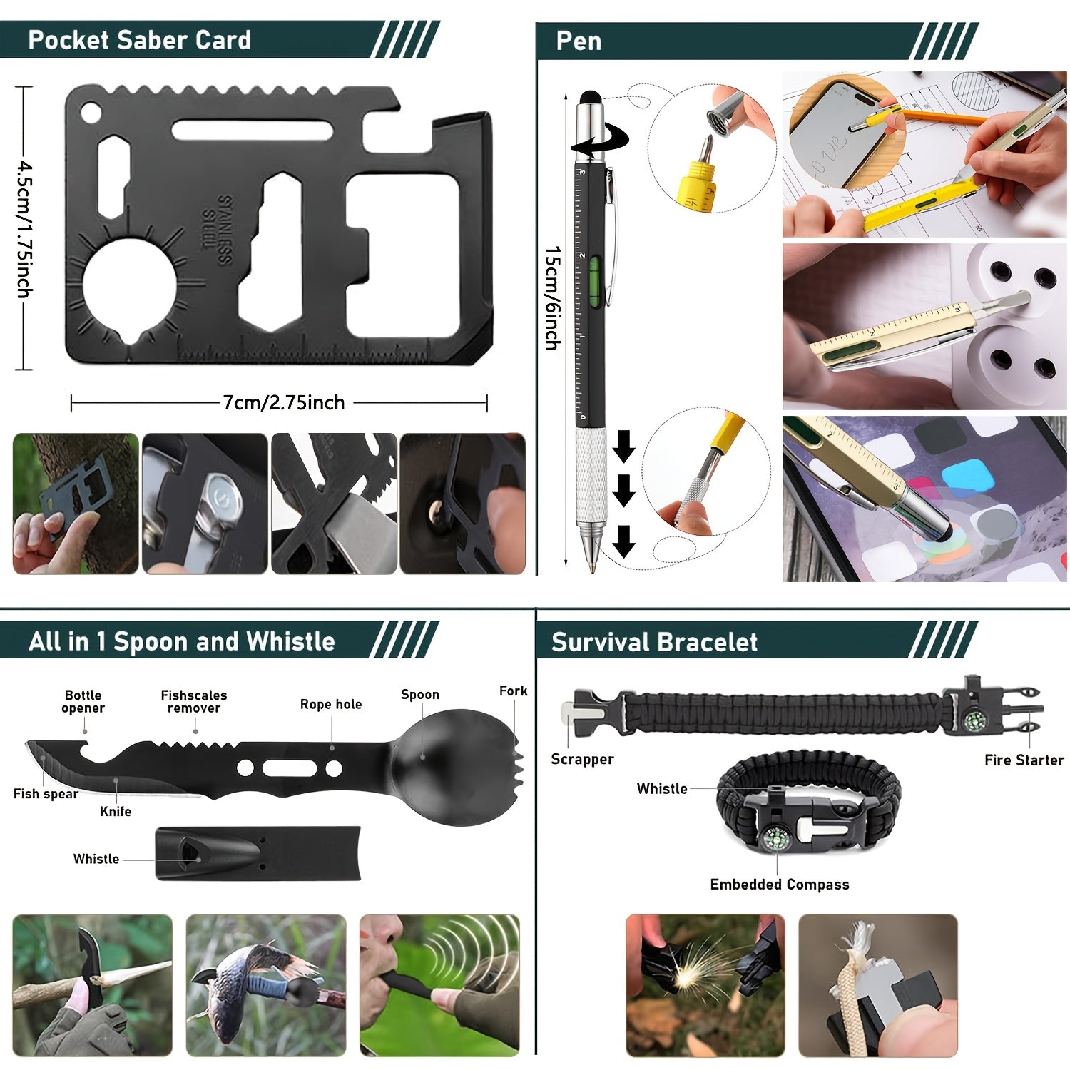 272pcs survival gear equipment fire starter