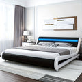 modern upholstered led bed frame adjustable headboard