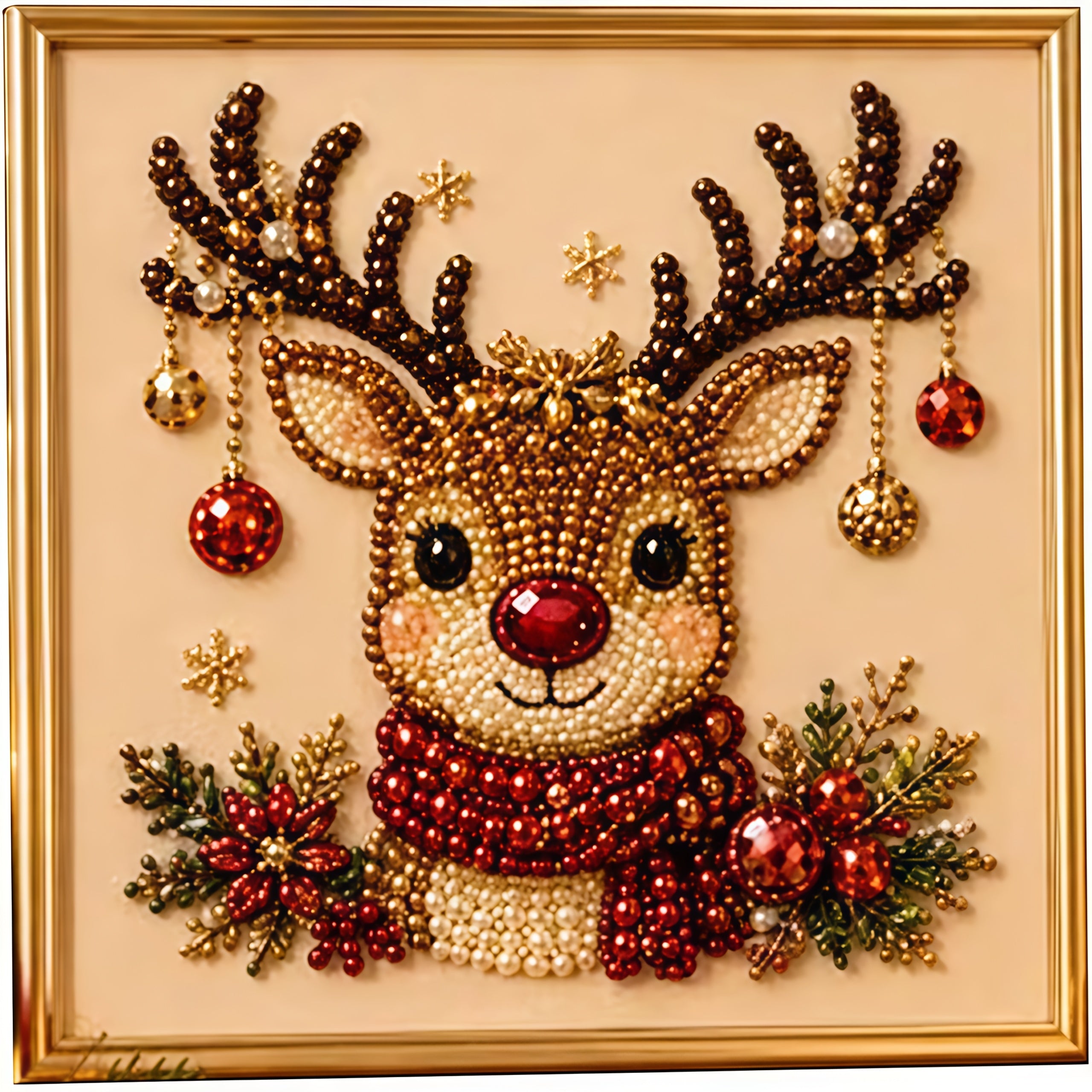 christmas colored pearl diamond painting suitable