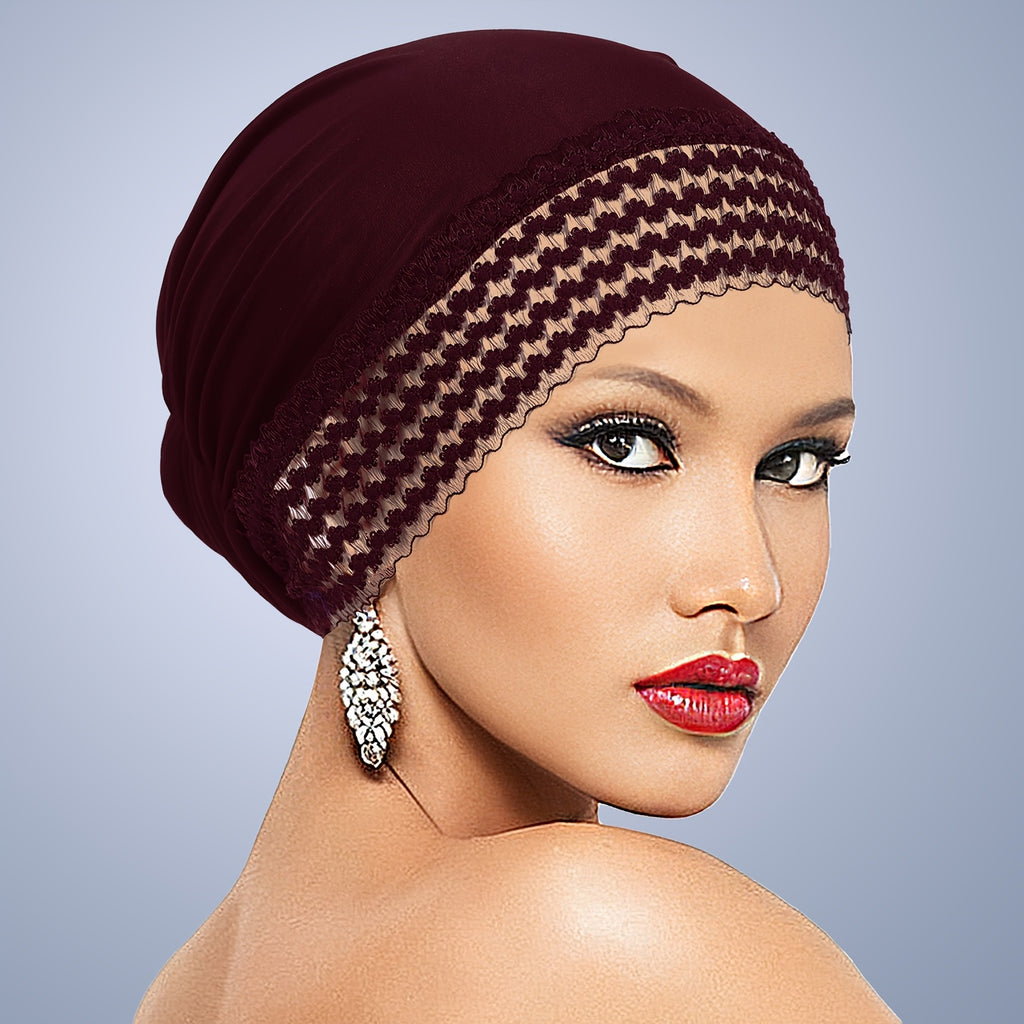womens solid color turban   fashionable versatile base