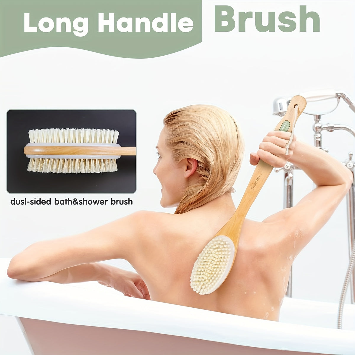 dual sided body brush exfoliating mitt natural