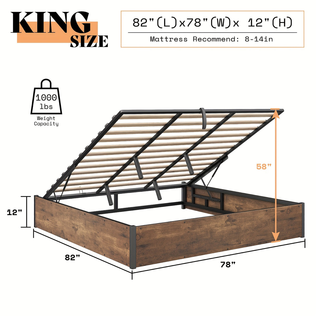 lift storage bed storage underneath wooden platform bed