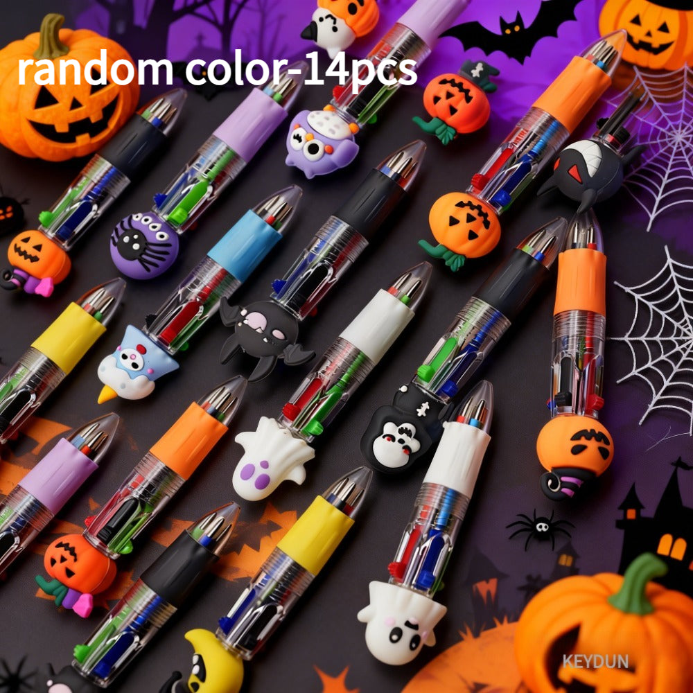 14pcs random color halloween cartoon mini 4 in 1 pens ideal