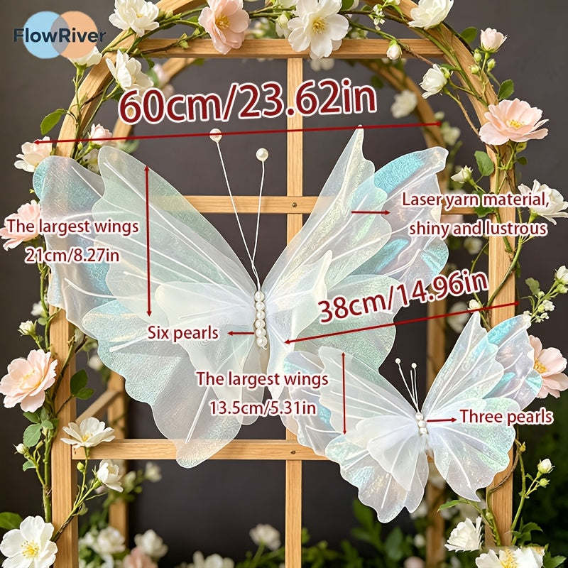 3pcs hangable wedding decorations tinsel gauze artificial