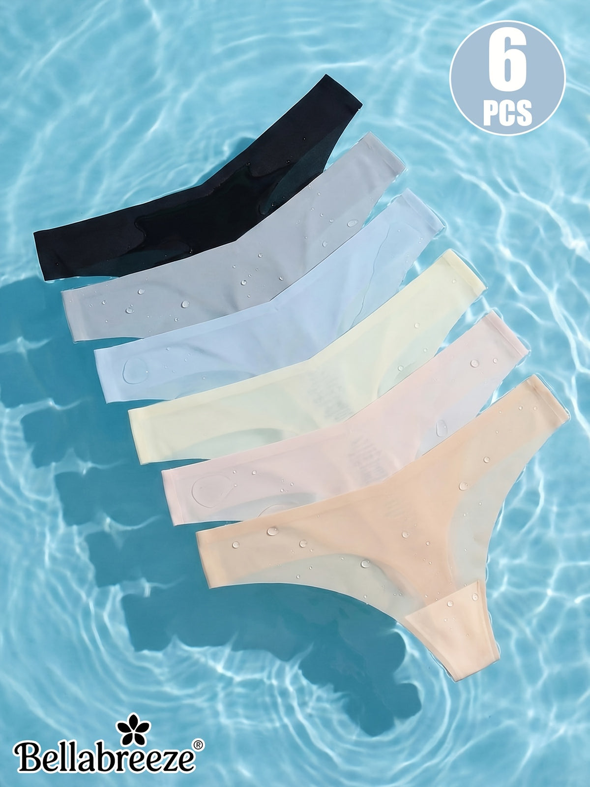 6pcs semi transparent ice womens panties ultra thin