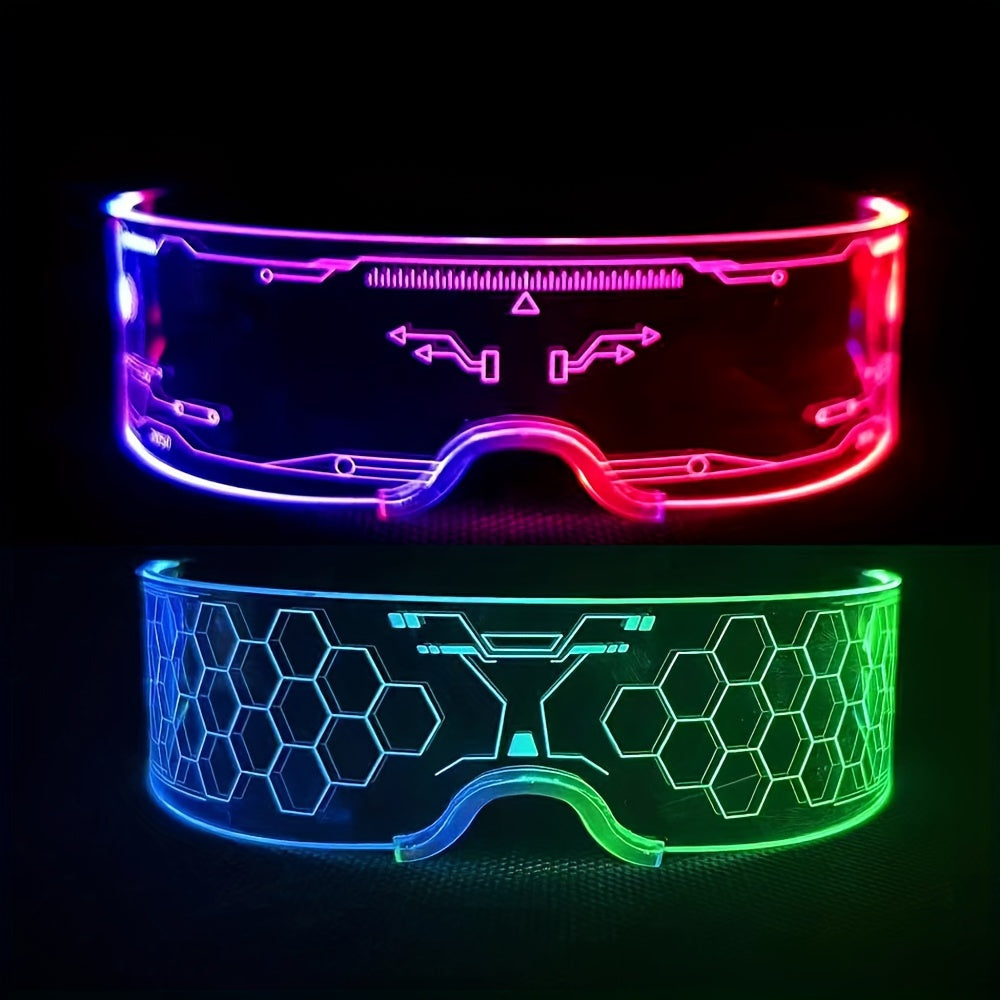 led visor glasses featuring   colors