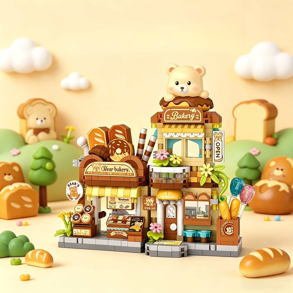openable panda   building blocks multi style suitable