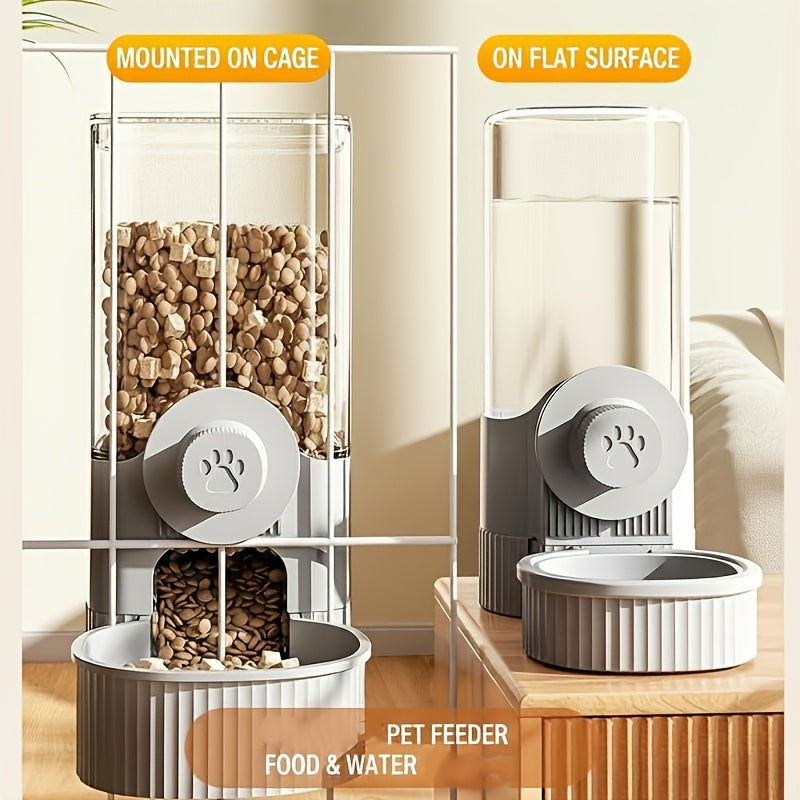 2pcs hanging pet feeder waterer set cage mounted automatic