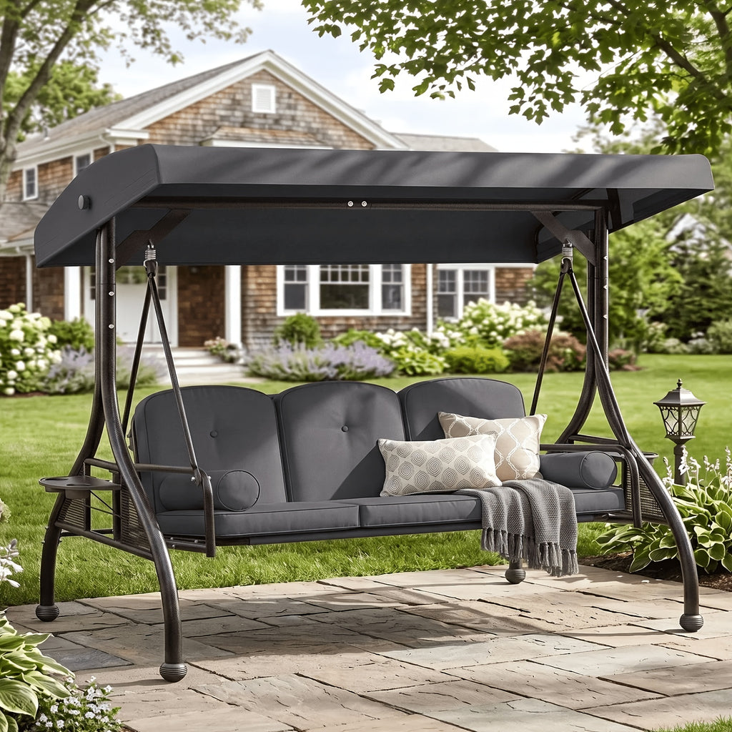 3 person patio porch swing outdoor   swing glider