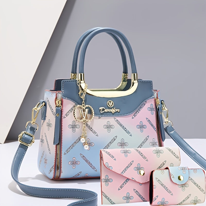 womens 3pcs handbag set fashion   bag geometric