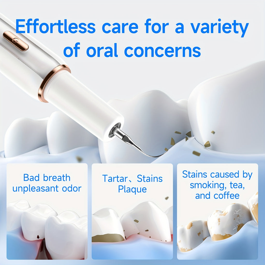 electric teeth cleaner with led light, interdental plaque remover, 5 cleaning   & 2 replacement heads - -   device for s, travel & home use, oral irrigator-like function (no required) | Free Shipping On Items Shipped From Temu | Temu