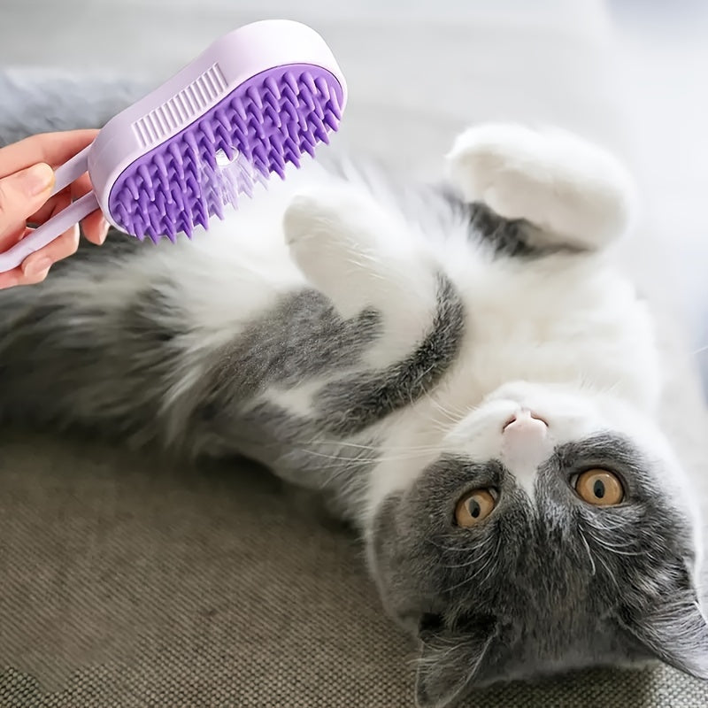 3 in 1 steaming pet brush usb rechargeable foldable
