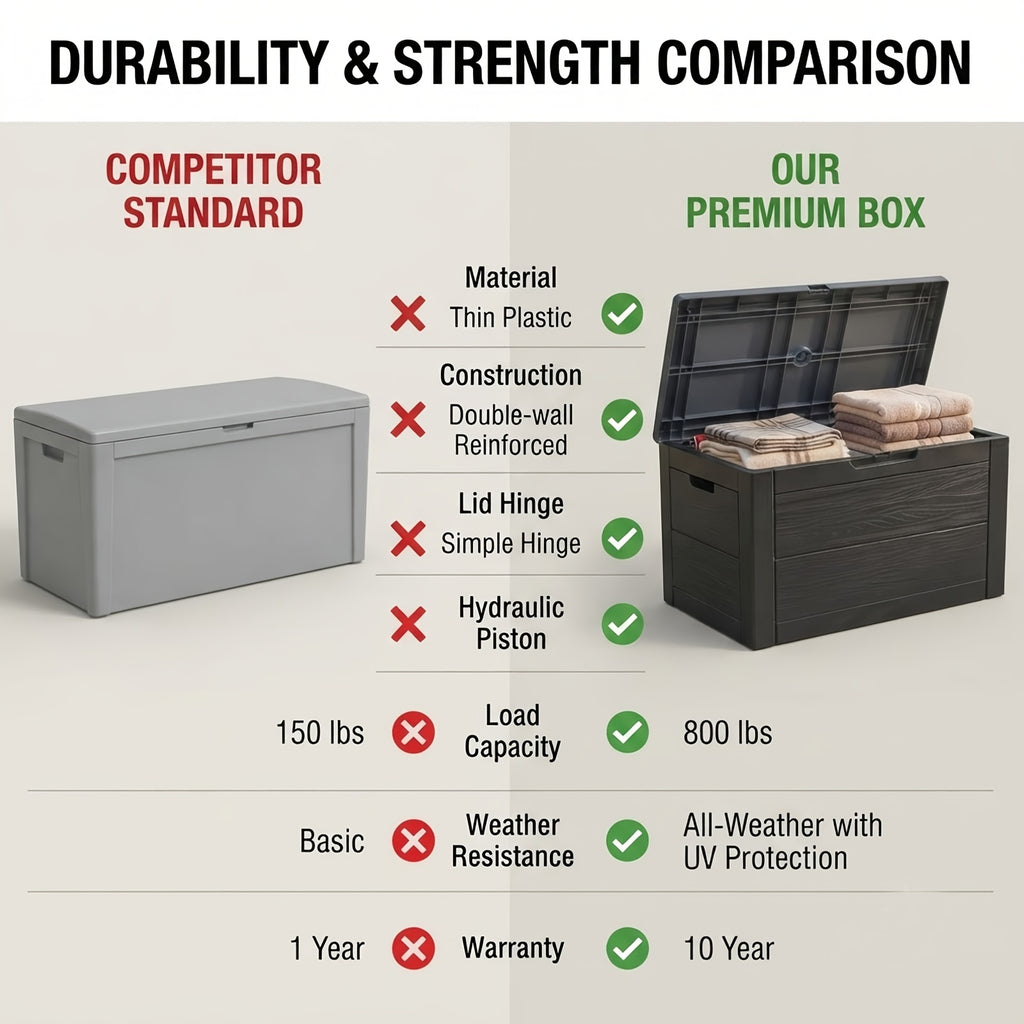 75 gallon outdoor storage box lockable   lid portable