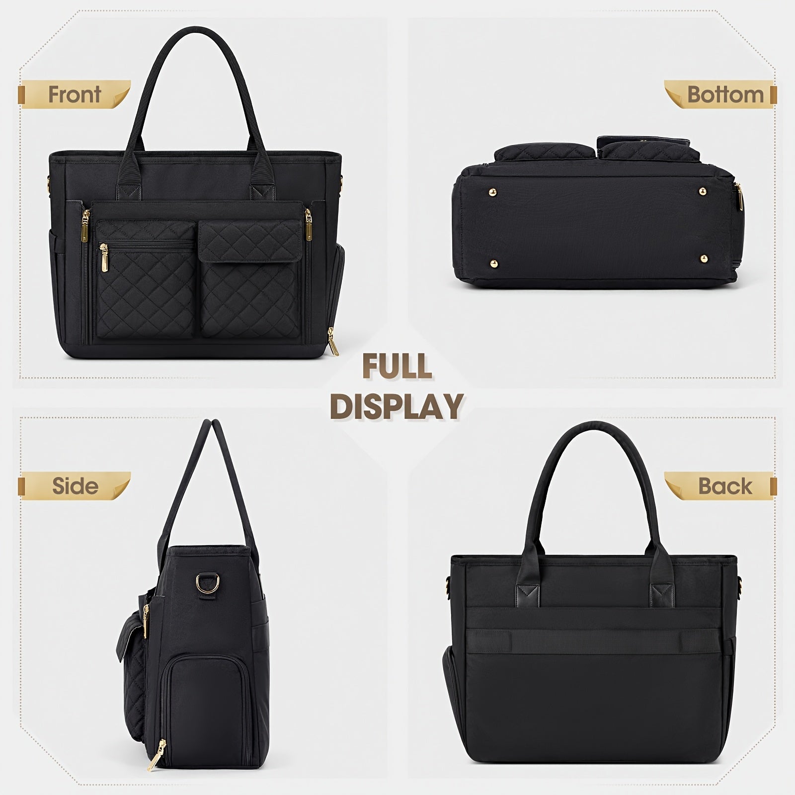 teacher tote bag insulated lunch compartment 15 6