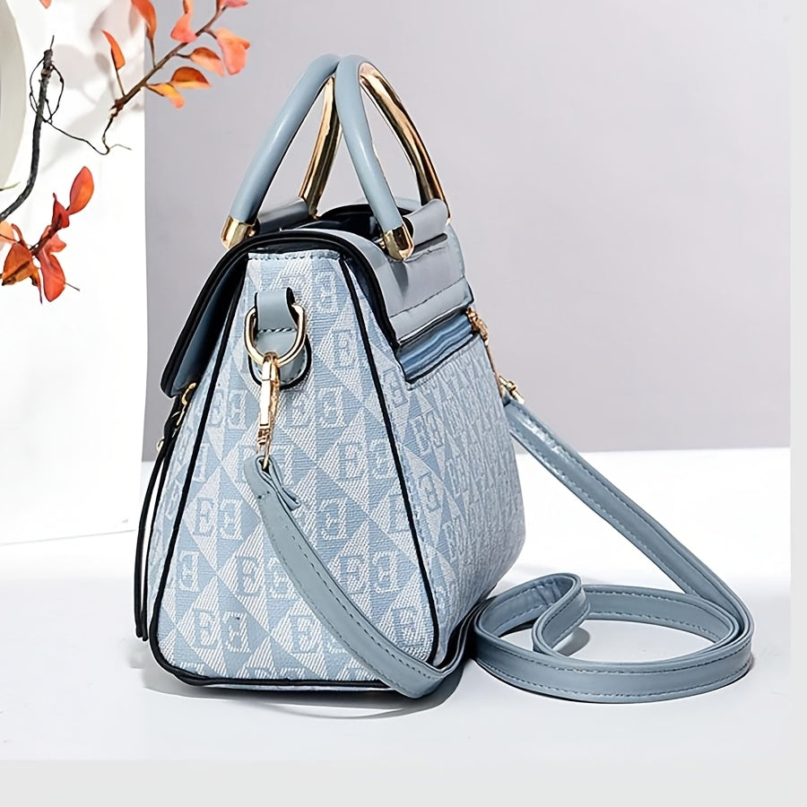 3pcs womens handbag set swan decor top handle tote bag card