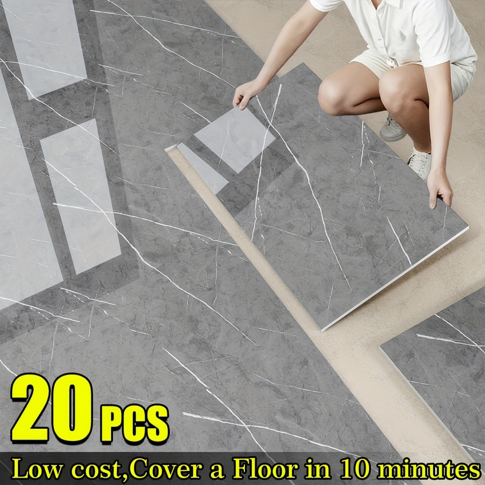 20 40 pack glossy marble floor stickers wall tiles self