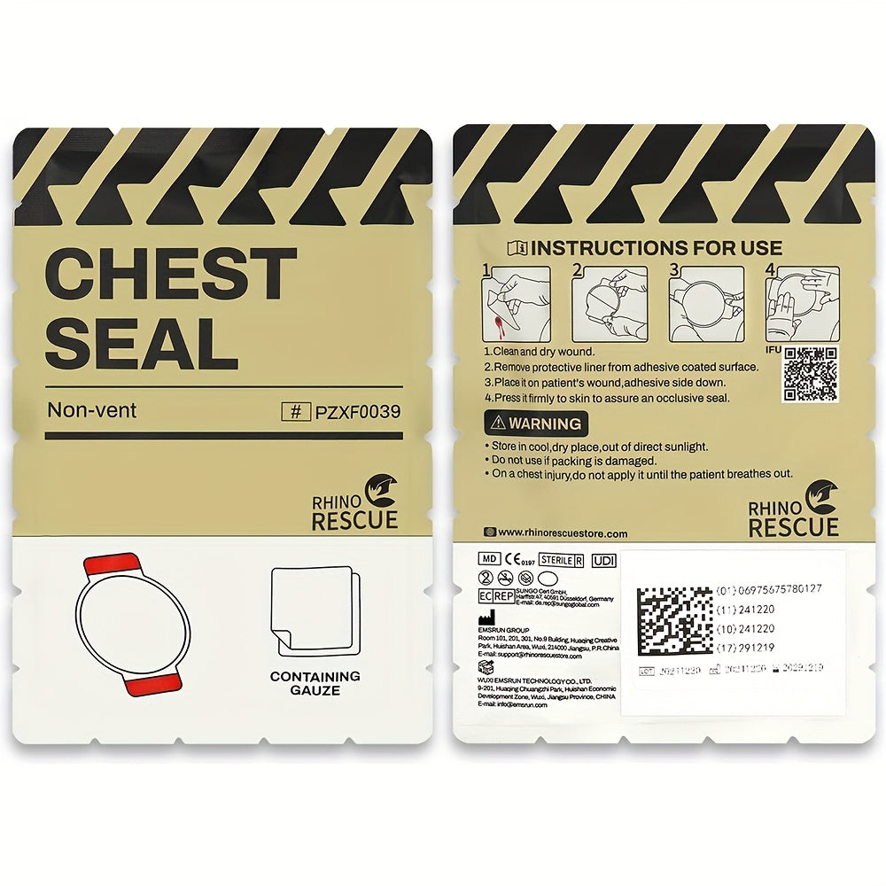 rescue emergency trauma dressing non vented chest seal