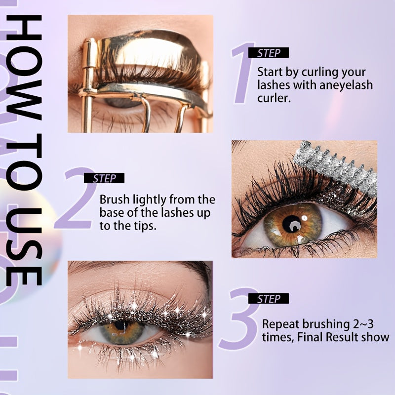 long lasting sparkling mascara metal spiral brush volume