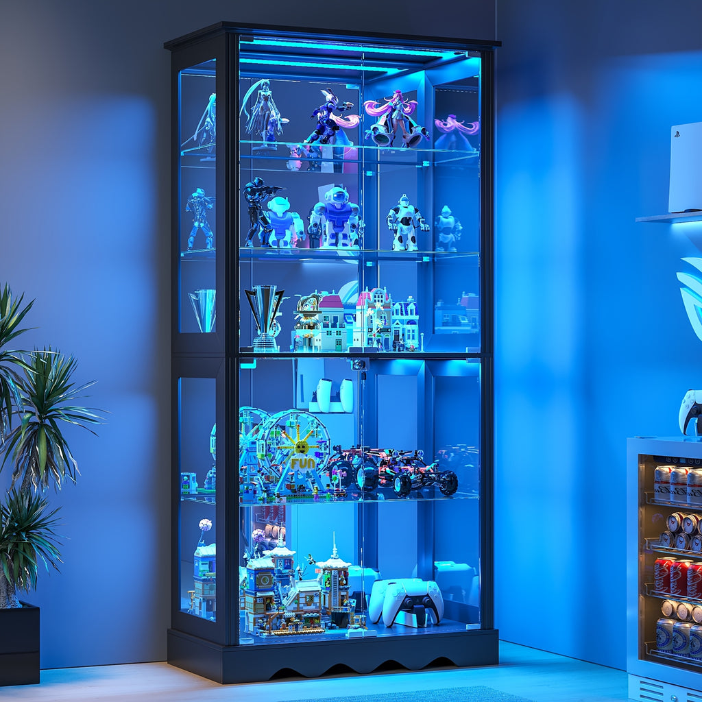 display cabinet glass doors 71 tall   rgb lights