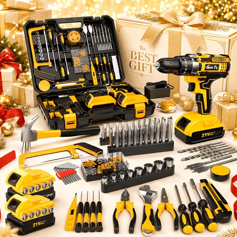 2026 21v cordless drill kit tool box fast charging