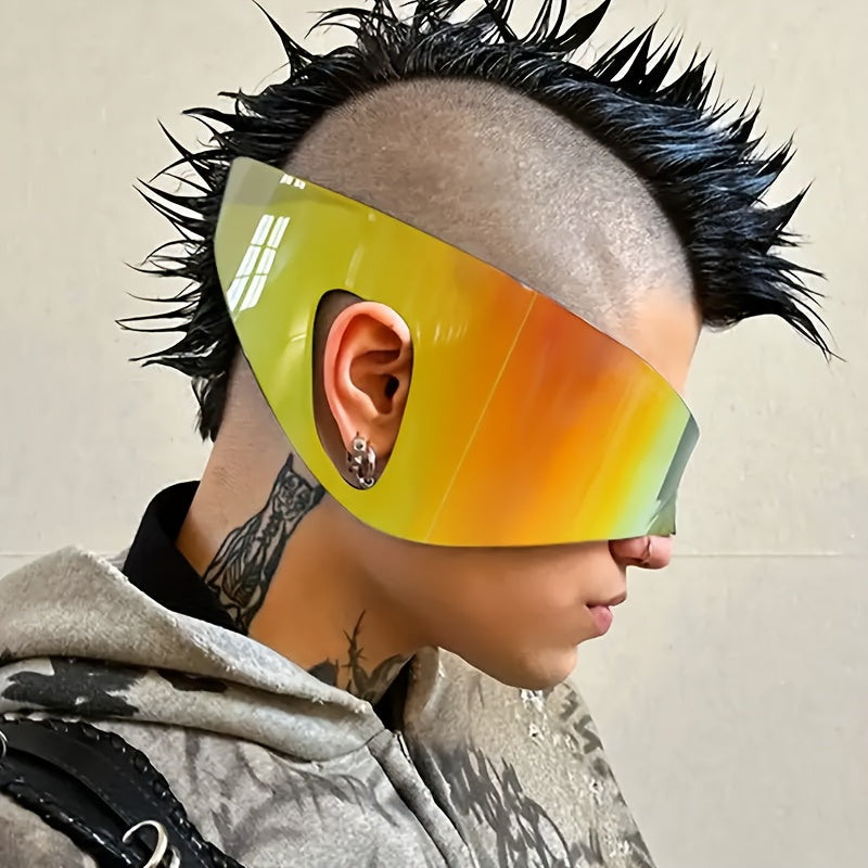 unisex oversized wrap around rimless   mask fashion