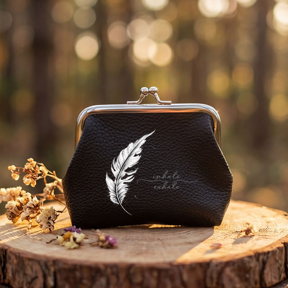 wallets feather     coin purse vintage