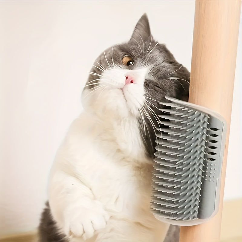scratcher wall mounted cat grooming brush itchy