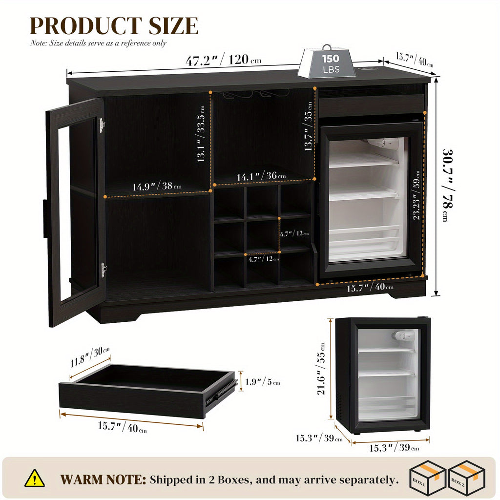 home bar cabinet mini fridge led lights black liquor cabinet