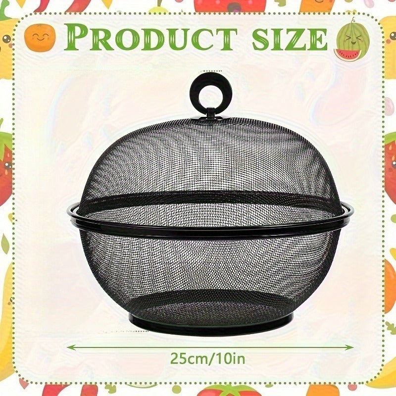 black metal mesh food bowl lid designed insect proof durable
