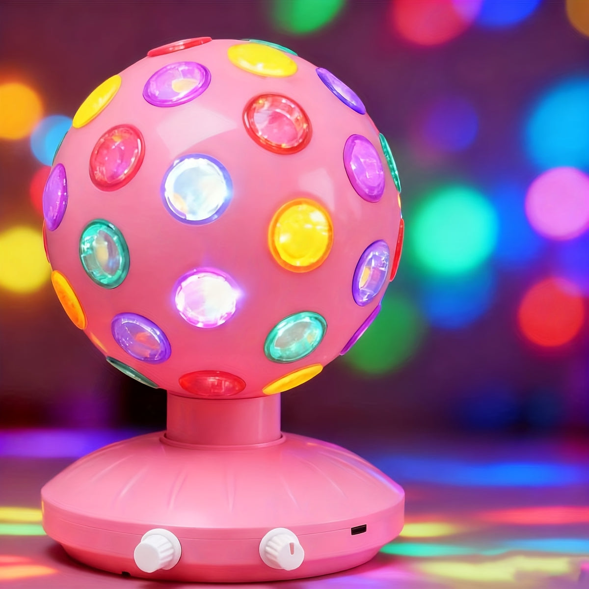 pink spinning disco ball ambient lighting 360 rotary speed
