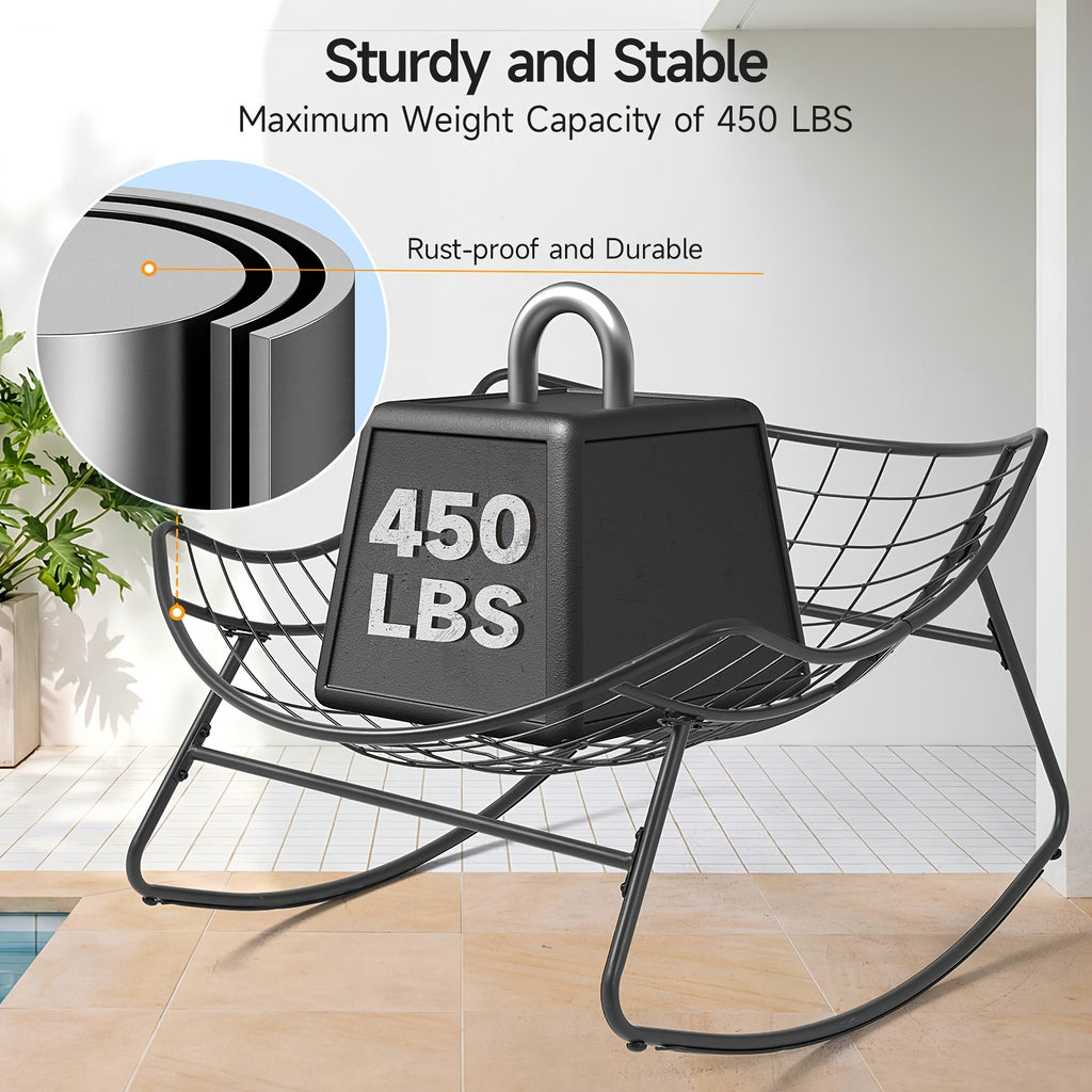 outdoor papasan rocking chair 450 lbs oversized comfy patio