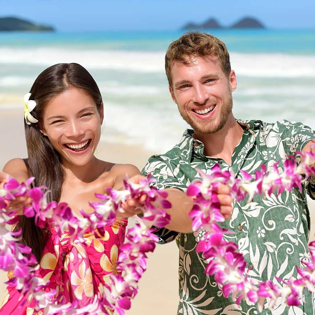 mikrones 26pcs illuminated hawaiian garland led lighting
