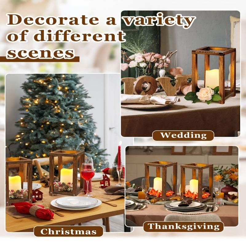 16pcs wooden candle lantern set   8 rustic wedding