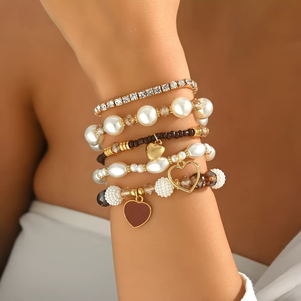 5pcs bracelet   pearl handmade beading bohemian fashion
