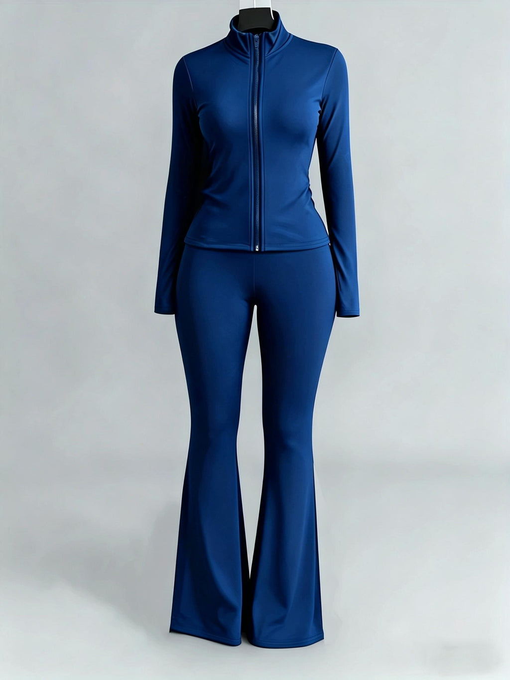fit sportswear set zipper stand collar long sleeve