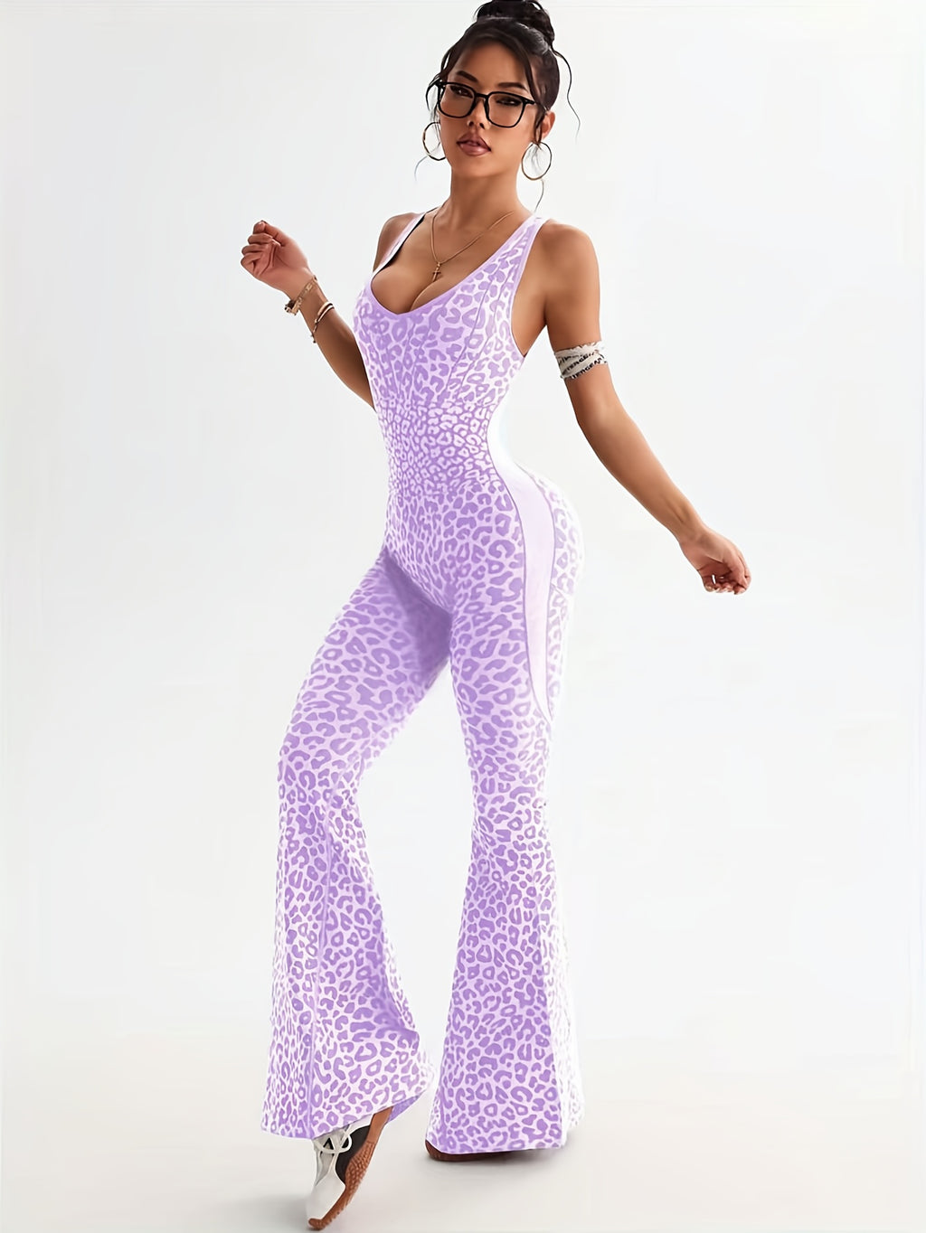 1pc seamless strappy tummy control   lifting leopard